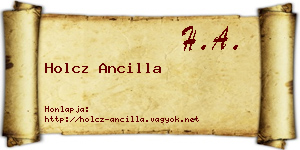 Holcz Ancilla névjegykártya